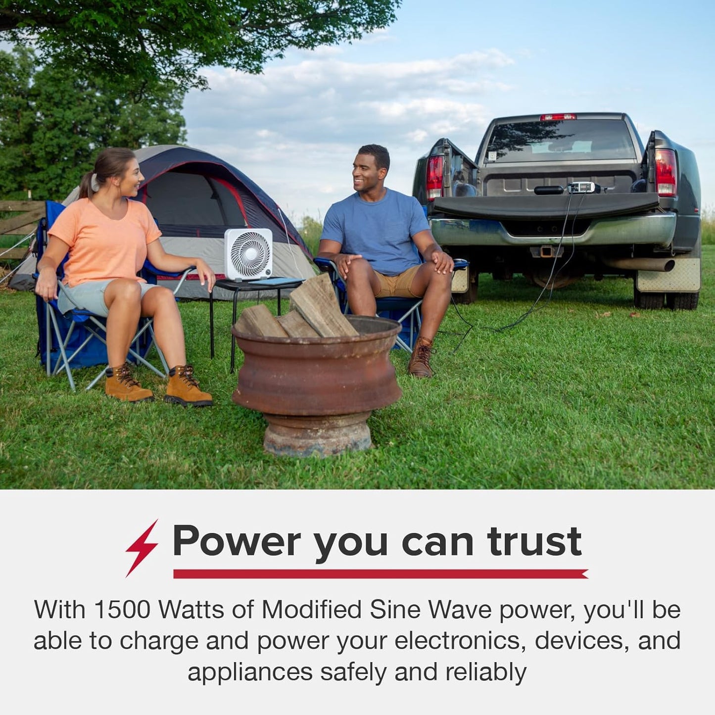 PRO 1500W Professional Grade Power Inverter, Portable – 1500-Watt Car Charger, 4 Grounded AC Outlets, 2 Fast Charge USB Ports and Remote Controller (CPIALCDG1) Compatible