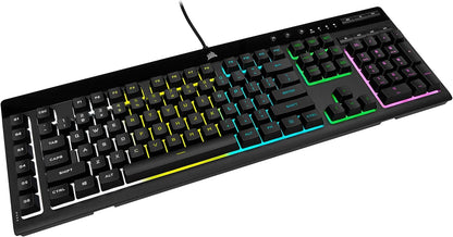 K55 RGB PRO - Dynamic RGB Backlighting - Six Macro Keys with Elgato Stream Deck Software Integration - IP42 Dust and Spill Resistant - Detachable Palm Rest - Dedicated Media and Volume Keys