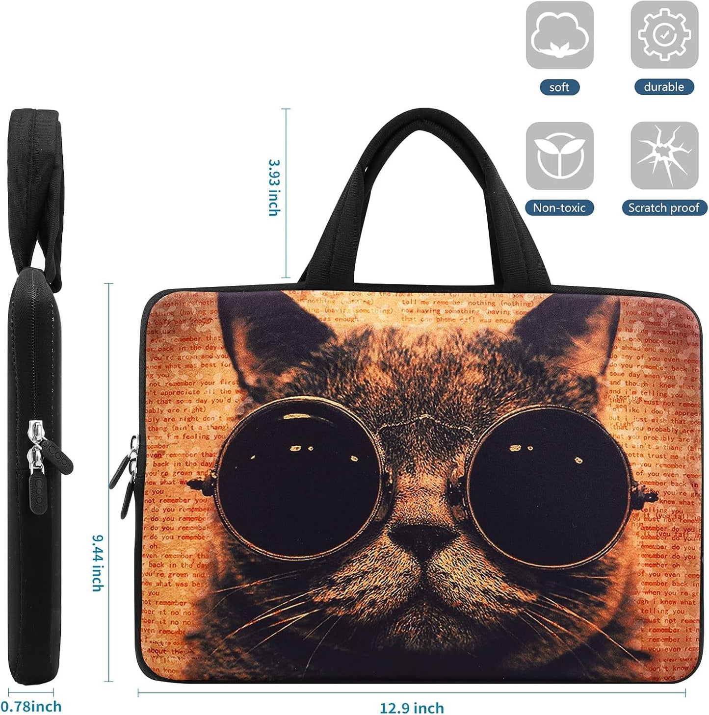 11 11.6 12 12.1 12.5 Inch Laptop Carrying Bag Chromebook Case Notebook Ultrabook Bag Tablet Travel Cover Neoprene Sleeve for Apple Macbook Air Samsung Google Acer HP DELL Lenovo Asus Cat