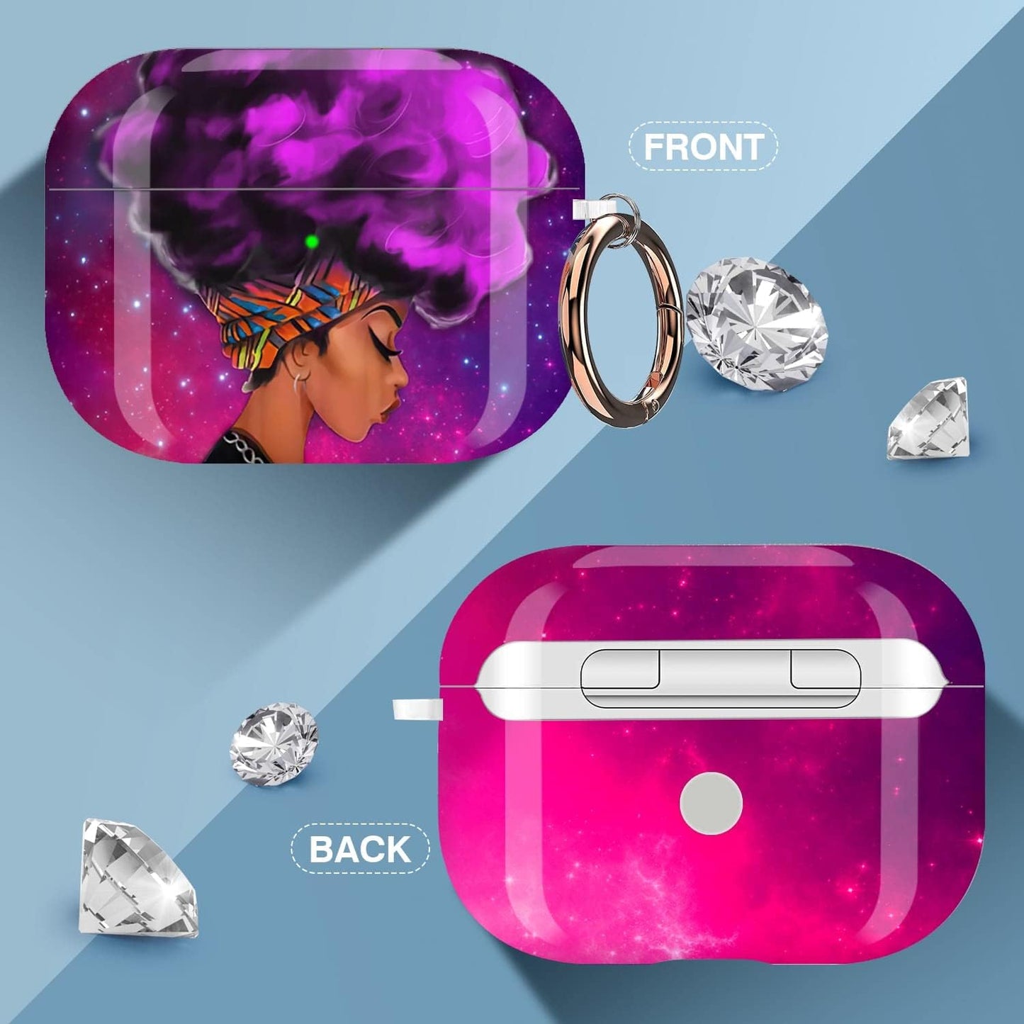 for Airpods Pro Case Cover with Keychain,Full Protective Shockproof Hard Case Cover for Apple for Airpods Pro Case [Front LED Visible]