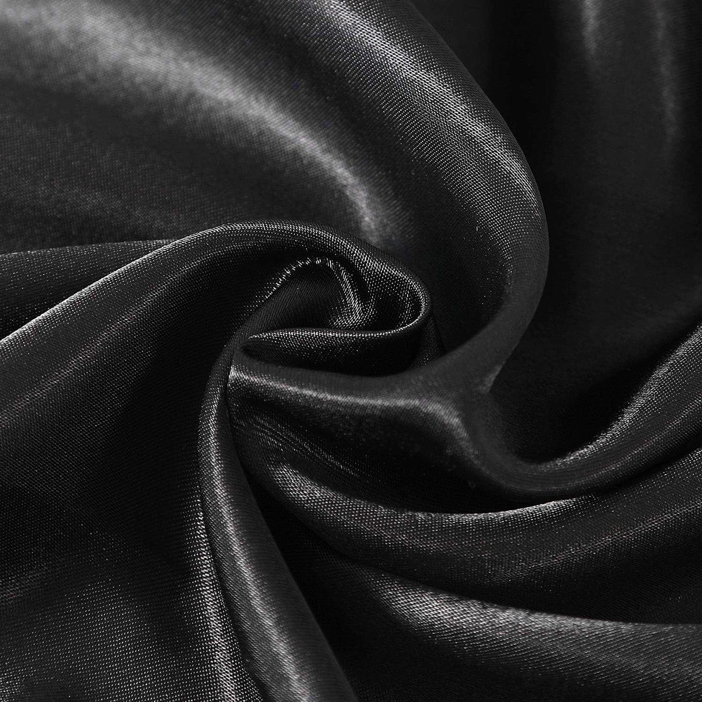 Satin Pillowcase for Hair and Skin, Silk Pillowcase 2 Pack Standard Size with Envelop Closure, Gifts for Women Men (Black, 20”X26”,2Pcs)
