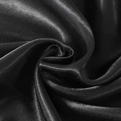 Satin Pillowcase for Hair and Skin, Silk Pillowcase 2 Pack Standard Size with Envelop Closure, Gifts for Women Men (Black, 20”X26”,2Pcs)