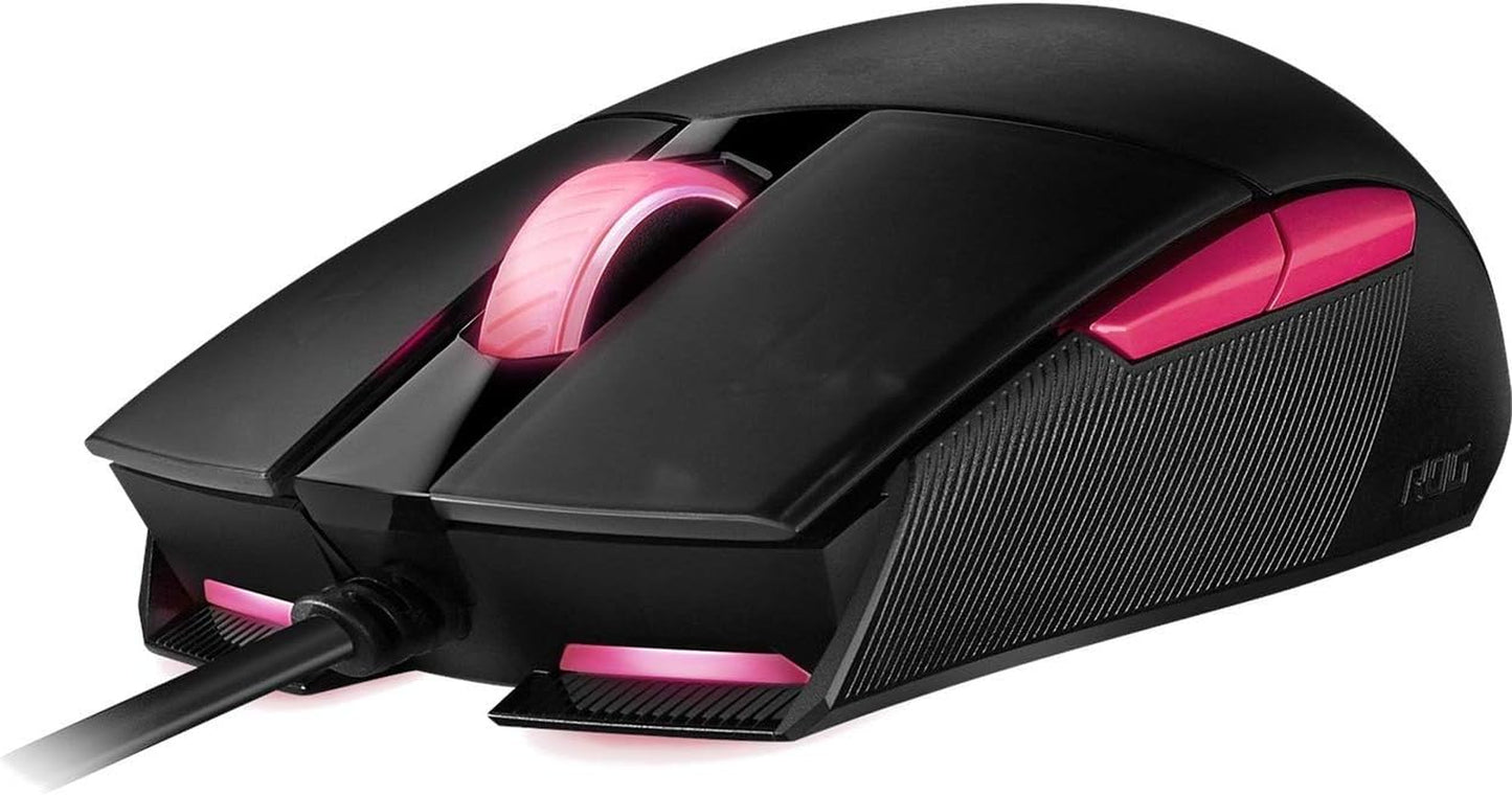Optical Gaming Mouse - ROG Strix Impact II Electro Punk Edition | 6,200 DPI Sensor | Wired Gaming Mouse for PC | Ultimate Comfort | Aura Sync RGB, Armoury II