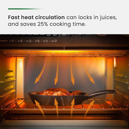 26.3 QT/25 L Extra-Large Smart Air Fryer Toaster Oven, 10-In-1 Convection Countertop Oven Combination (Black Matte Stainless Steel)